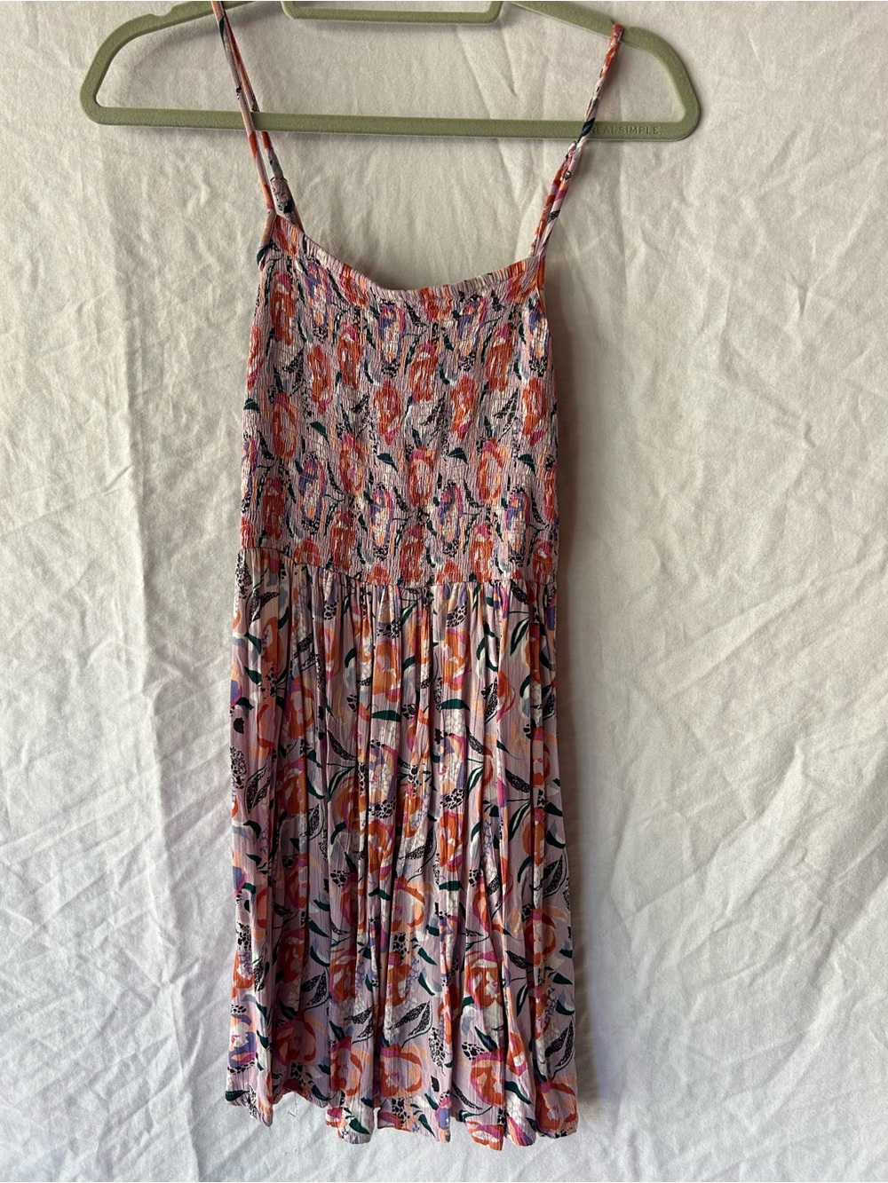 Angie Floral Smocked Sundress in Pink and Orange